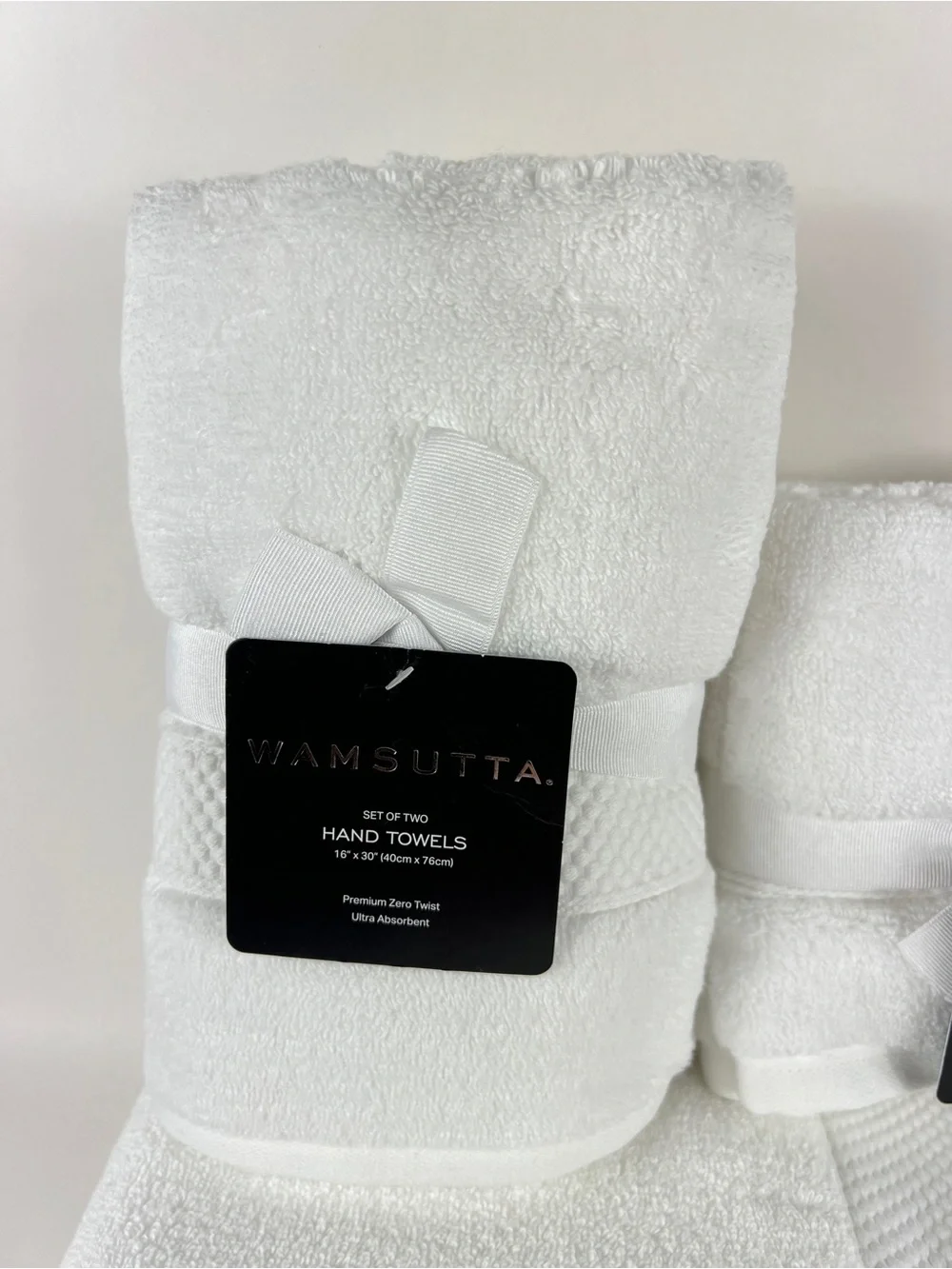 Wamsutta Bath Towel Set White Plush Cotton Absorbent Premium Zero Twist 8 Pc NEW